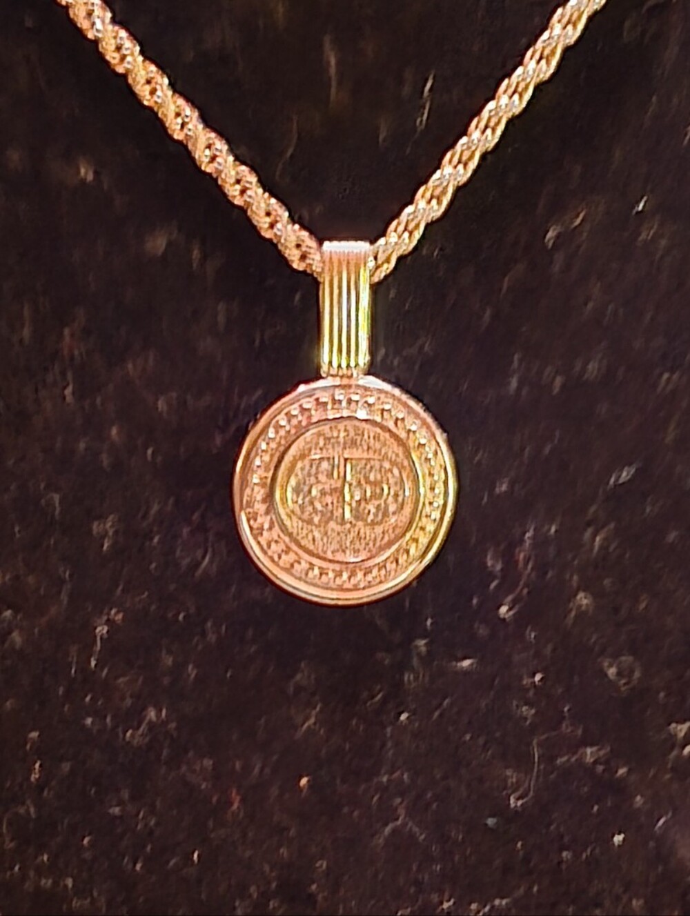 Dior Gold-Tone Crystal CD Pendant Necklace